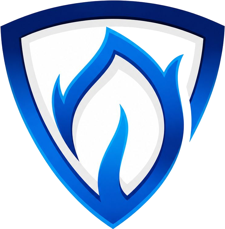 Uni Pro flame and shield mark